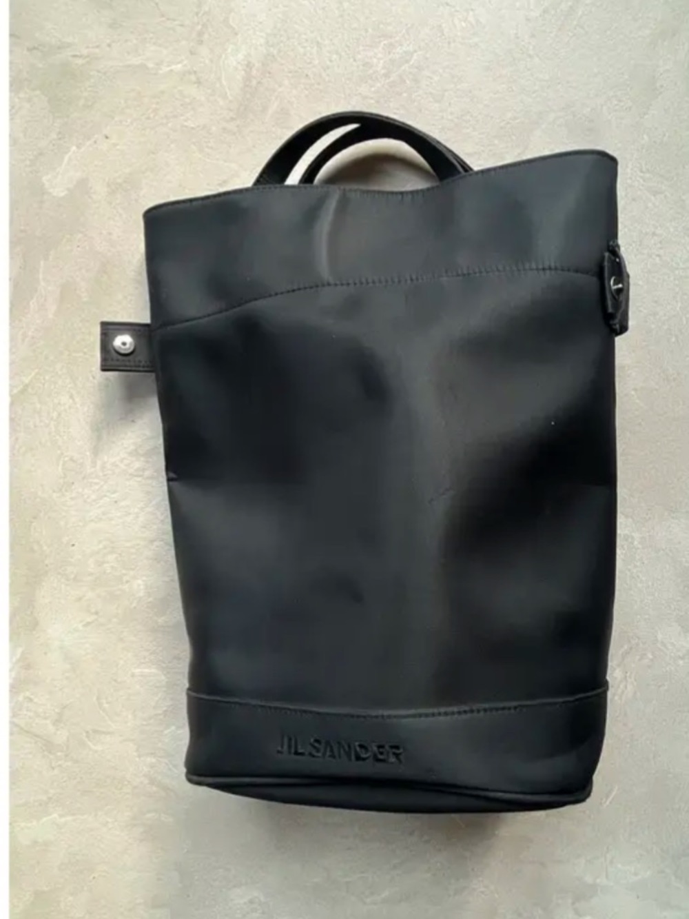 New Jil Sander Black Leather Backpack Tote - Picture 7 of 13